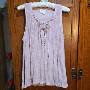 Size Small Pink Crepey Sleeveless Top By Meadow Rue